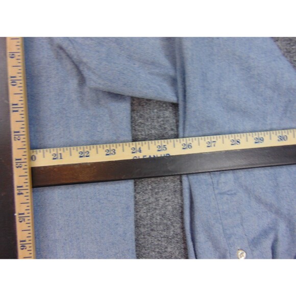 Stenstorms Flannel Shirt Mens XL Fitted Blue Button Down Collar - Picture 9 of 10